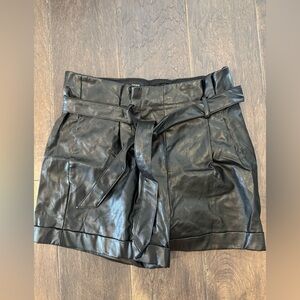 Express Shortie Paperbag Faux Leather Shorts